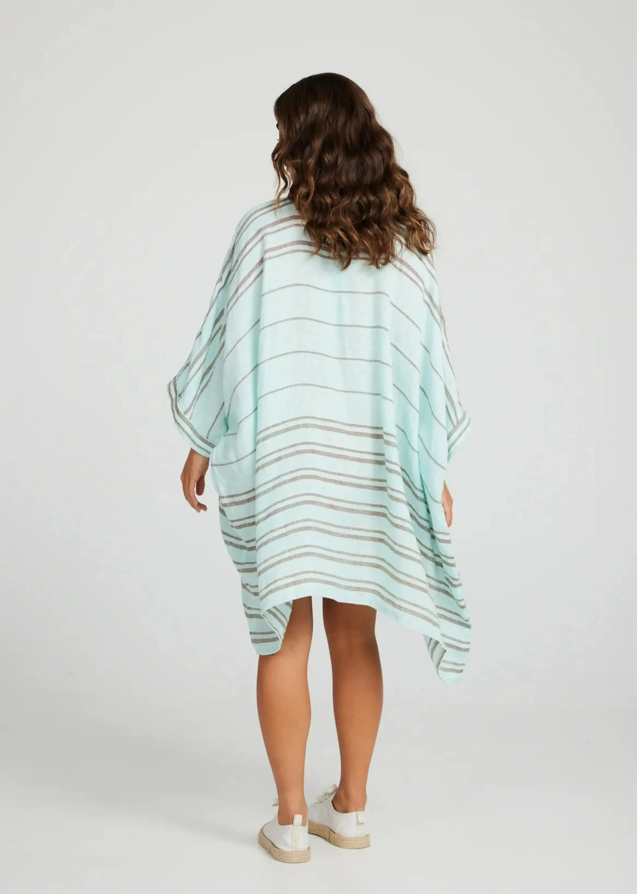Cliffside Shirt Dress - Azure Stripe
