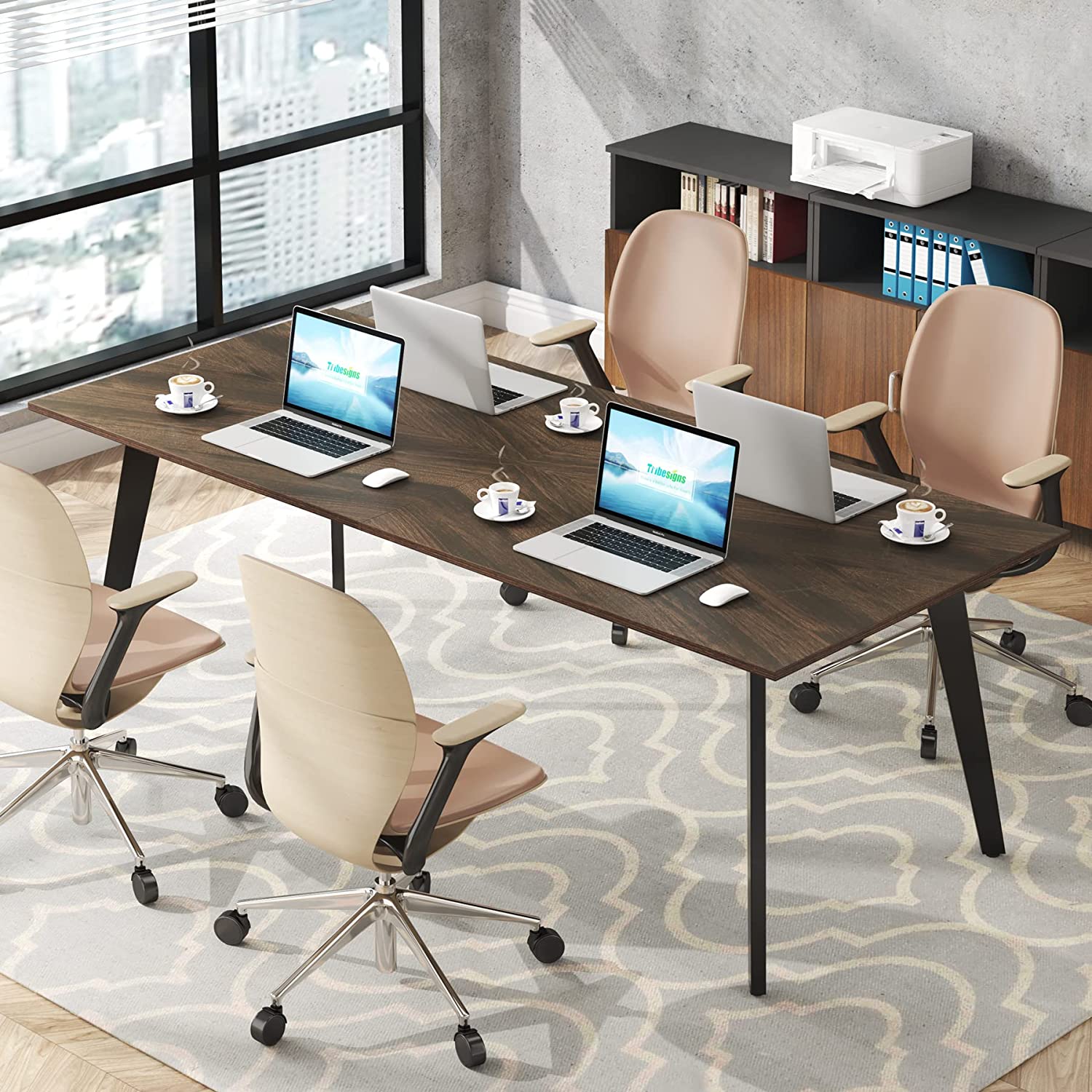 6FT Conference Table, 70.3 x 31 inch Meeting Table Computer Desk