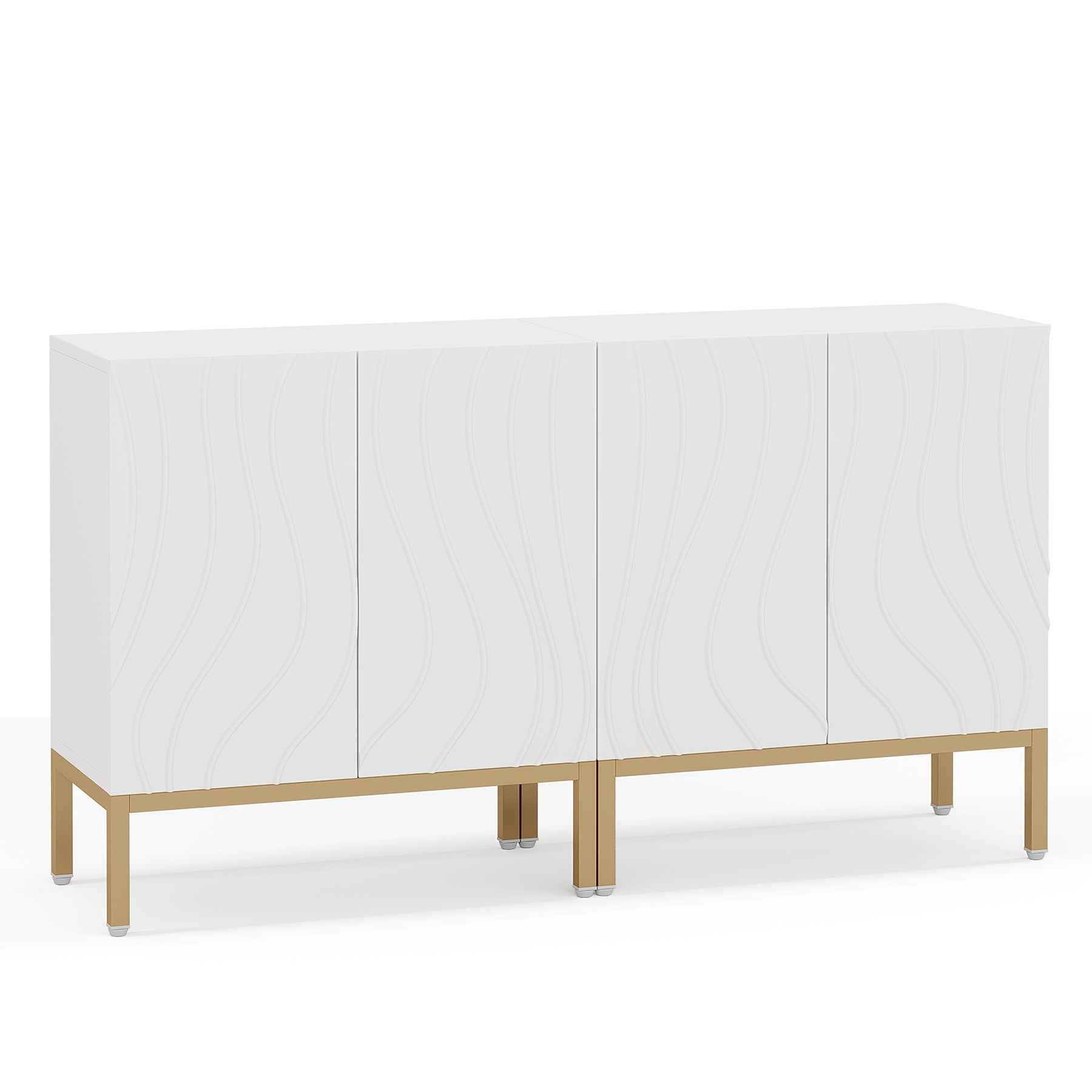 Modern Sideboard Buffet, Storage Credenza Cabinet with 4 Doors