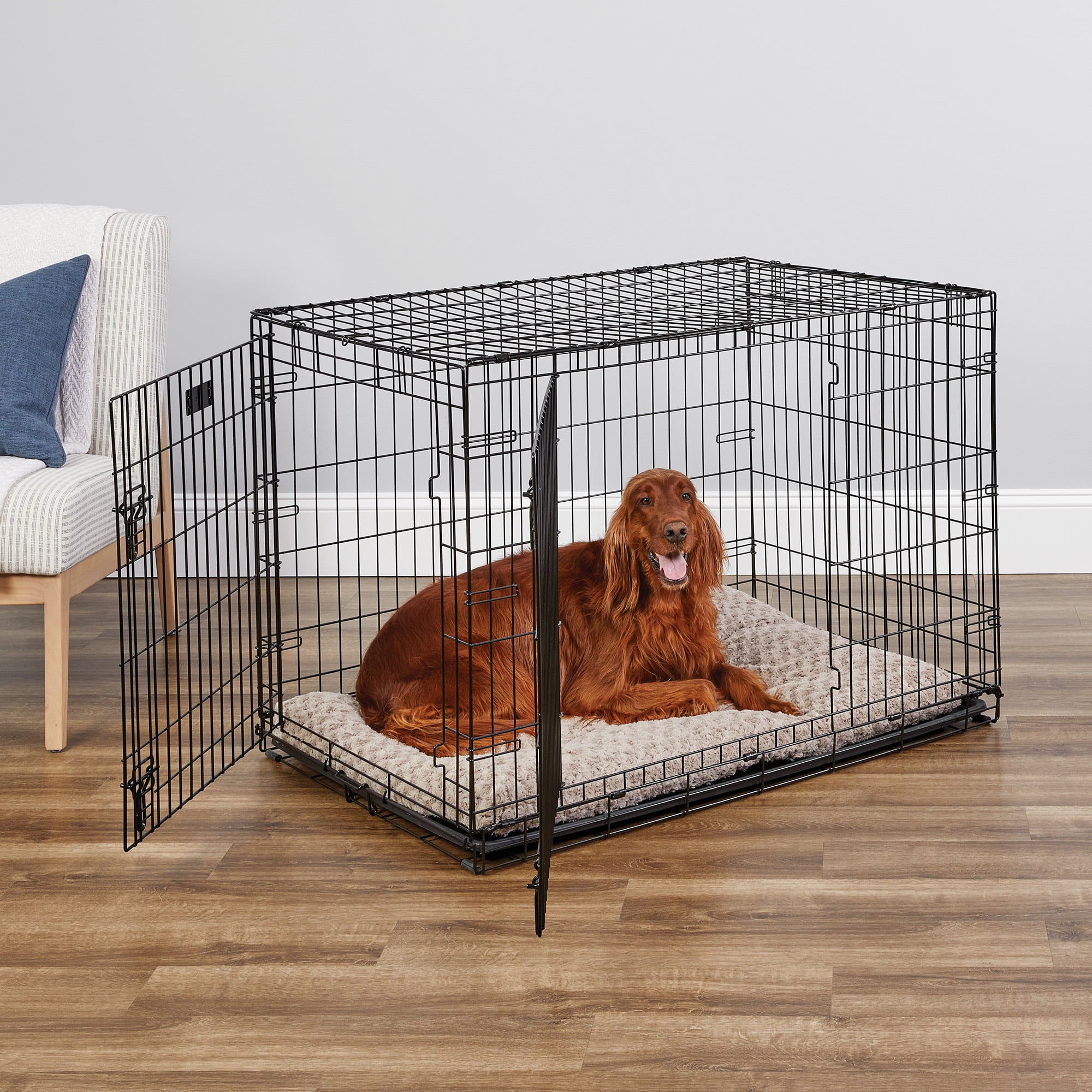 MidWest Homes For Pets Double Door iCrate Metal Dog Crate， 42