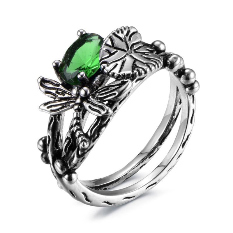 Dragonfly lotus ring