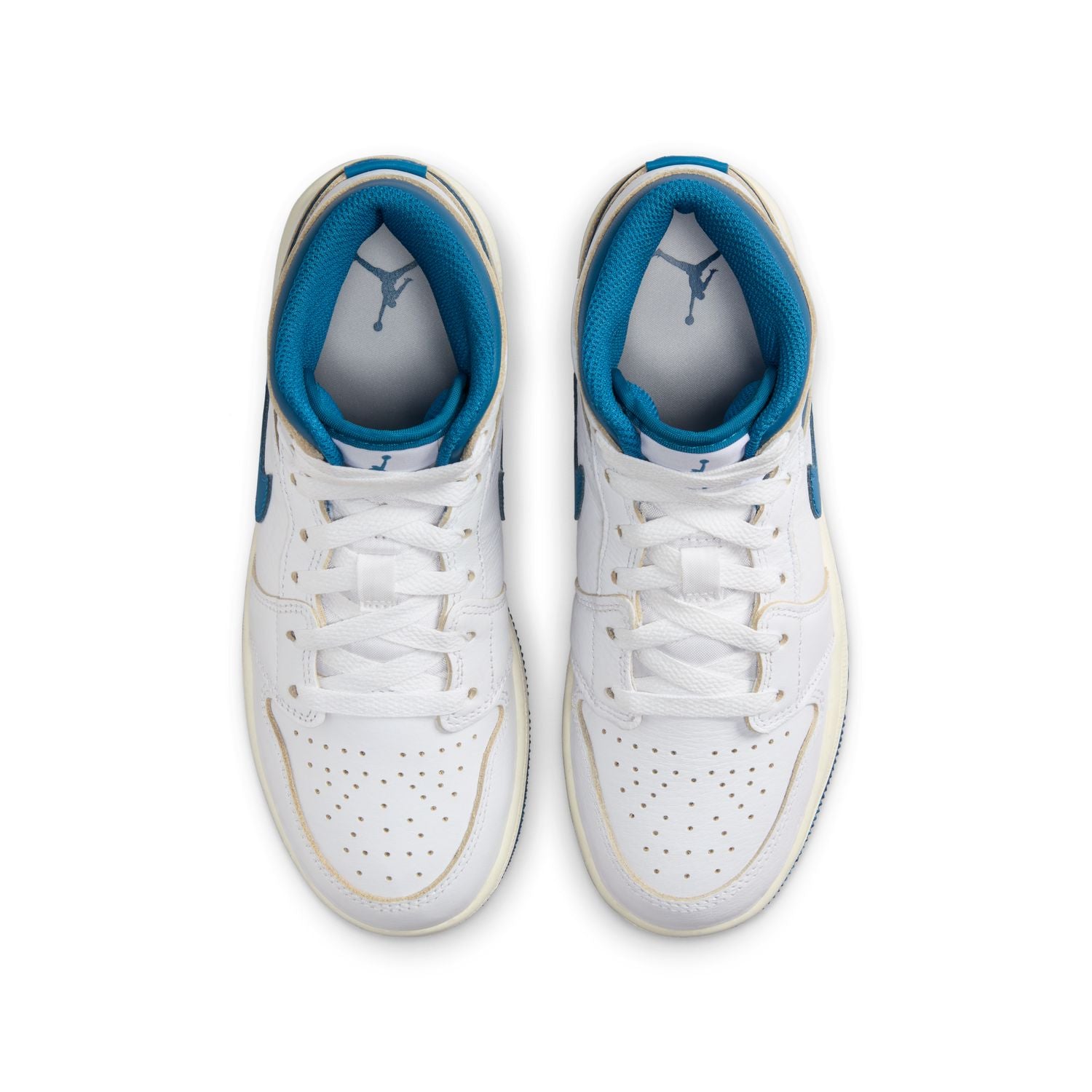 Kids Air Jordan 1 Mid 'White Industrial Blue'