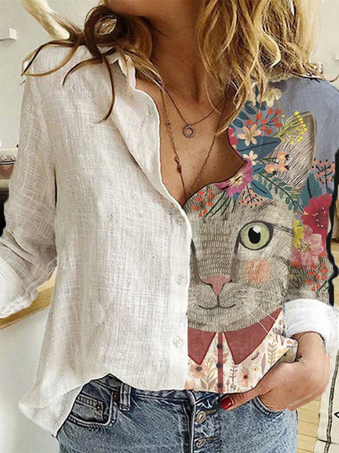 Women's Fashion Printed Long Sleeve Shirt