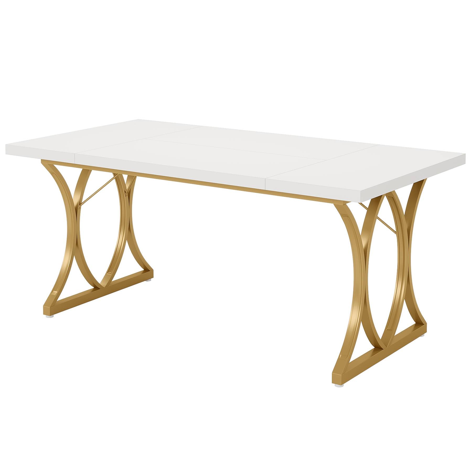 Modern Dining Table, Rectangle Kitchen Table Dinner Table for 6 People