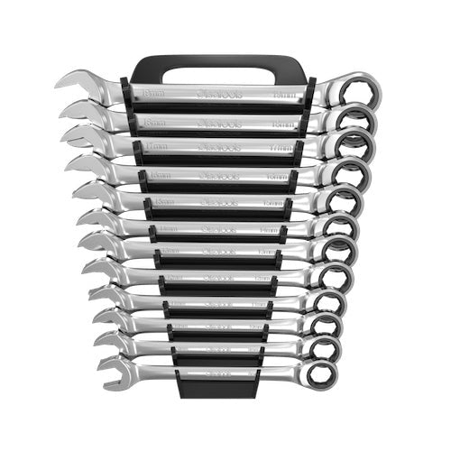 12 Pc Ratcheting Wrench Set 100 Teeth Ratchet Combination Wrenches
