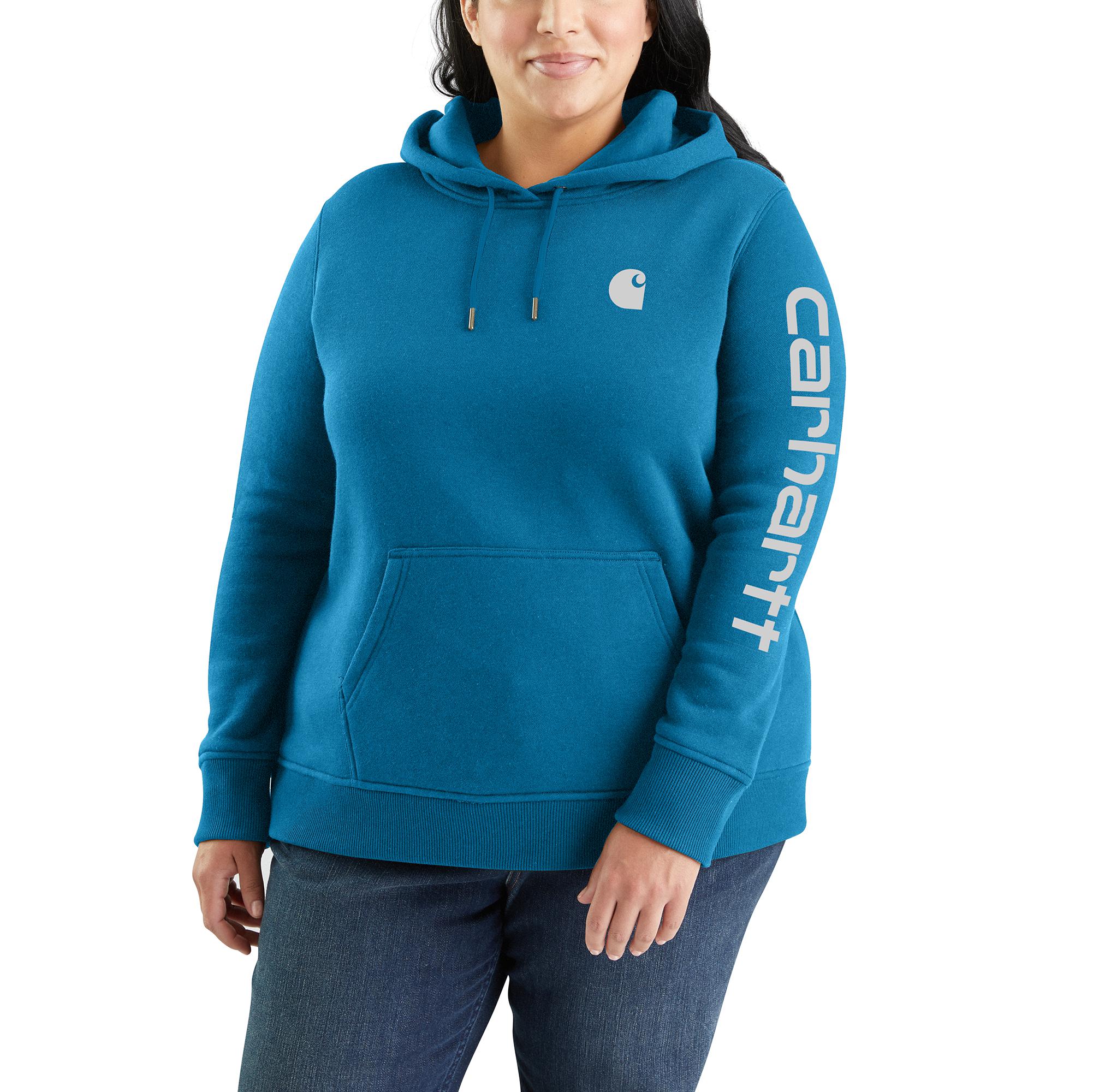 Carhartt Women's Clarksburg Graphic Sleeve Hoodie_Marine Blue