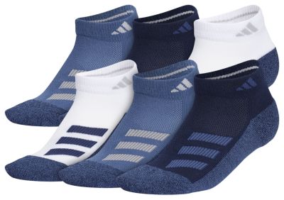 adidas Youth Cushioned Angle Stripe 6-Pack Low Cut Socks