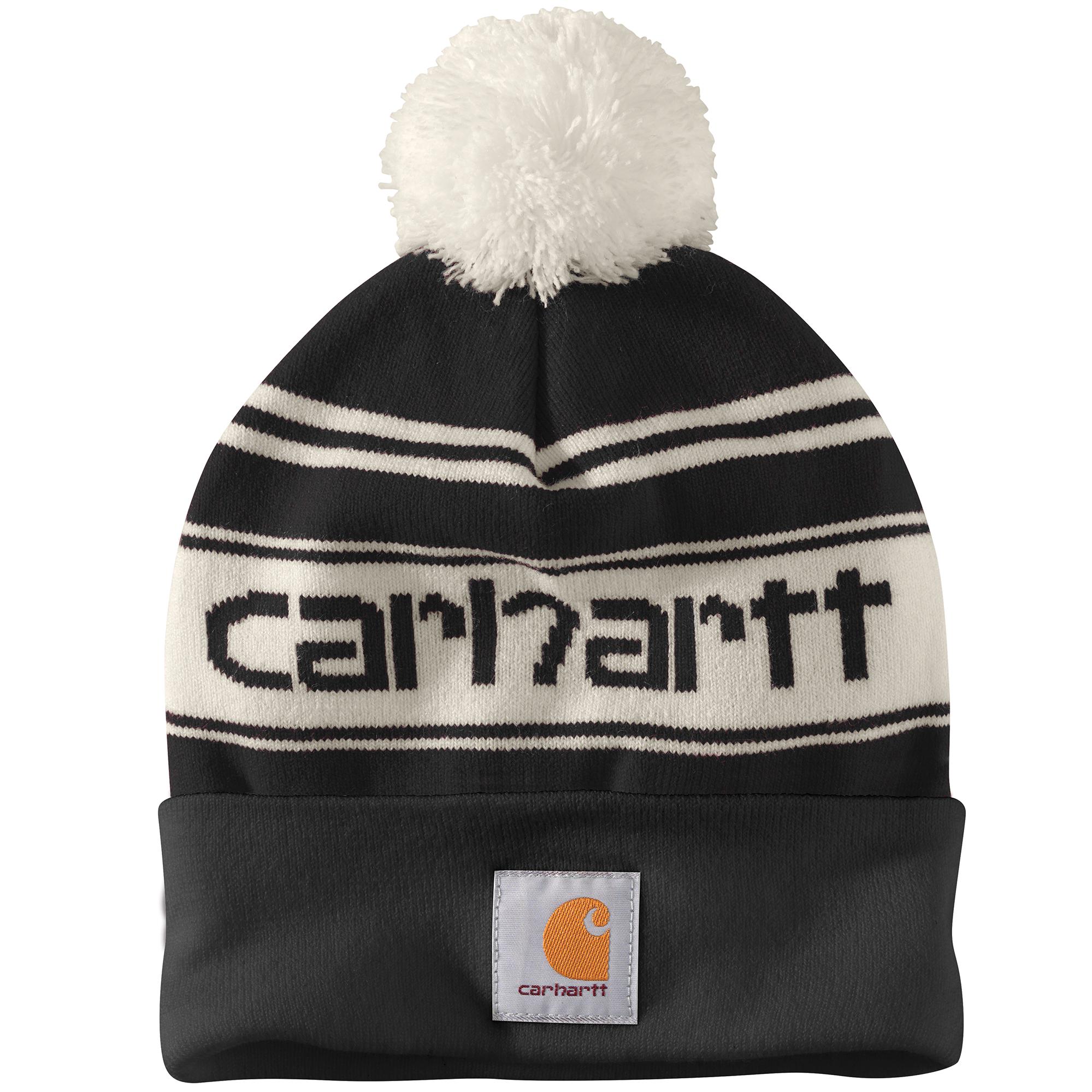 Carhartt Knit Pom Pom Cuffed Logo Beanie