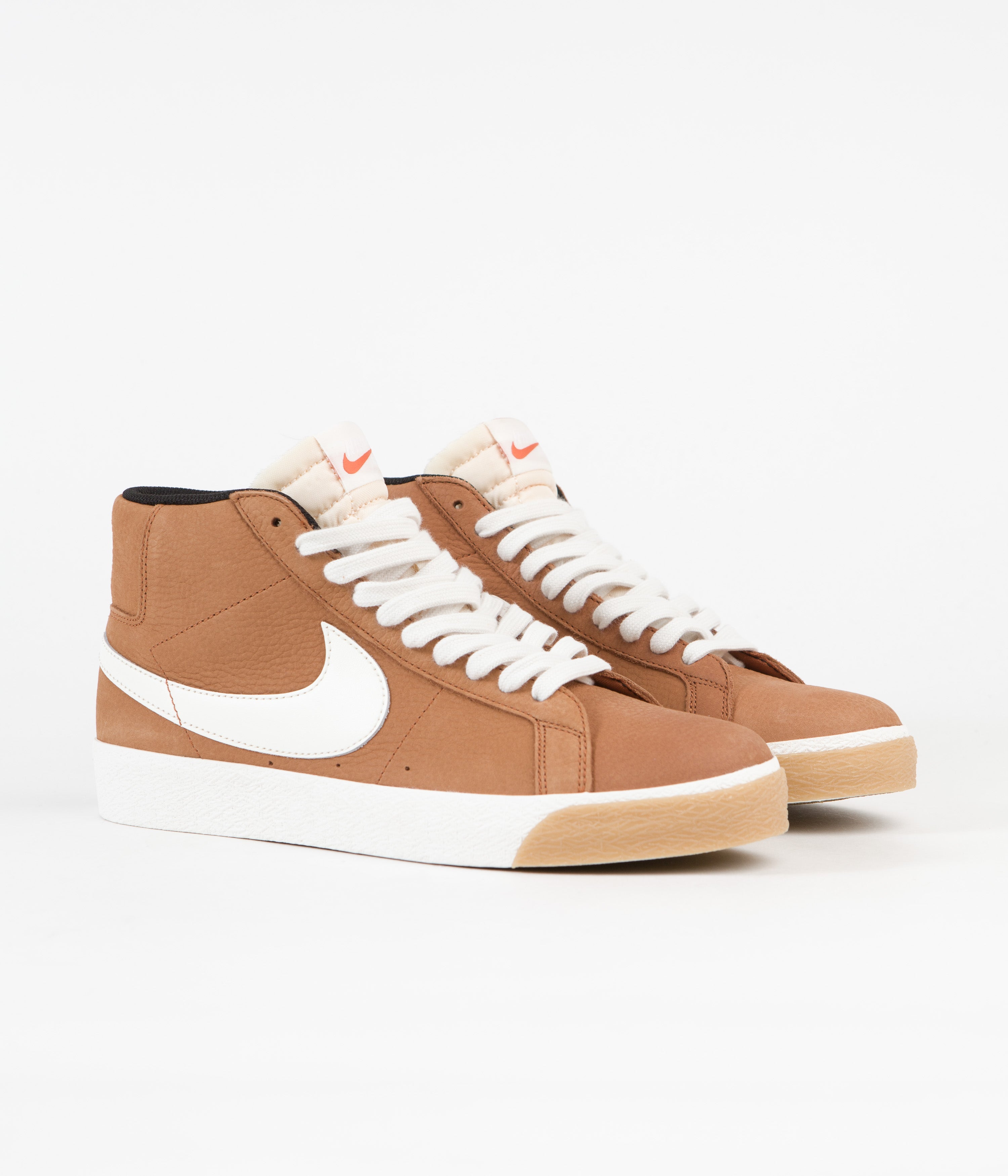 Nike SB Blazer Mid Orange Label Shoes - Dark Russet / Sail - Dark Russet - Black