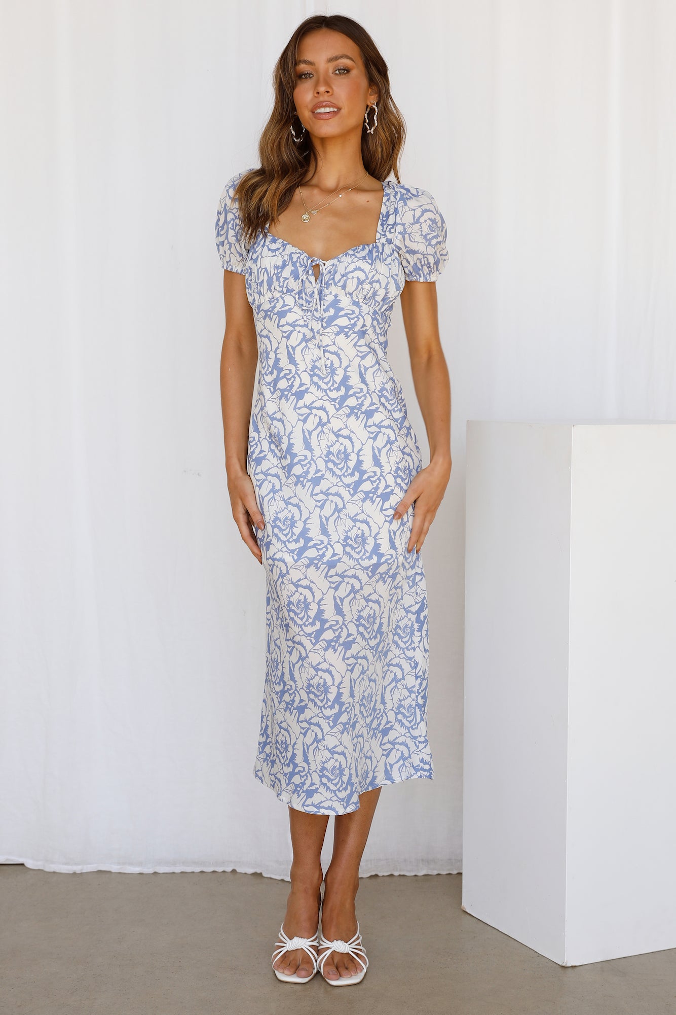 Dreaming In The Clouds Midi Dress Blue