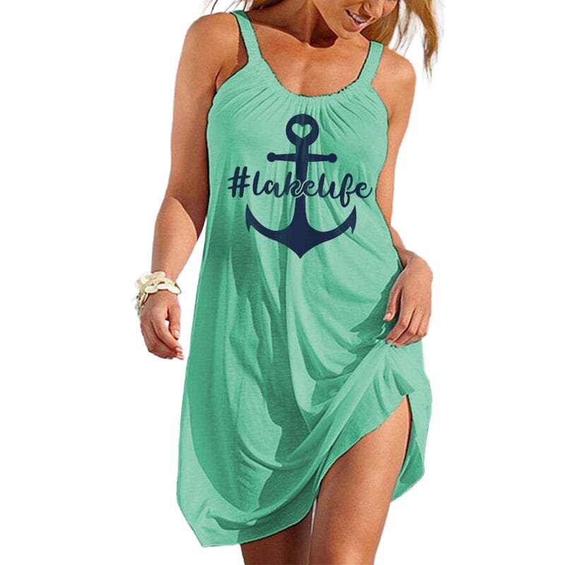 Beach Vacation Print Dress
