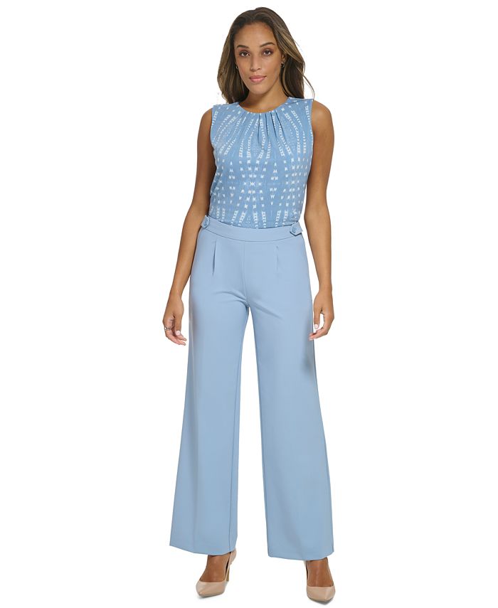 Women's Wide-Leg Button-Tab-Waist Pants