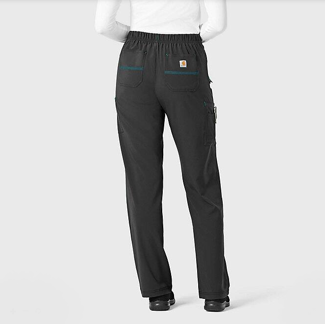 Carhartt Women's Force® Cross-Flex Utility Boot Cut Cargo Scrub Pant_Black