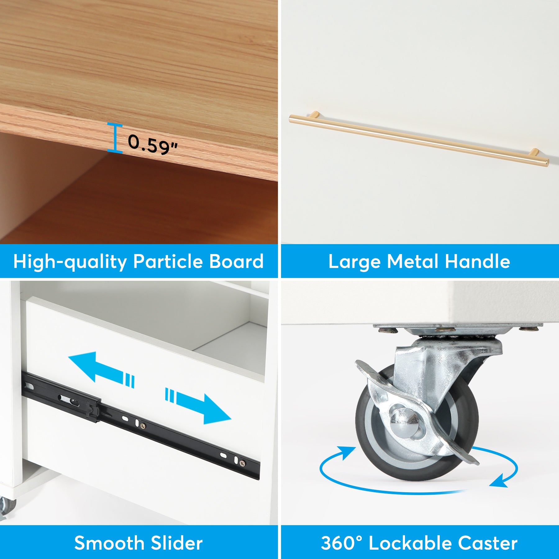 2-Drawer File Cabinet, Rolling Lateral Filling Cabinet Printer Stand