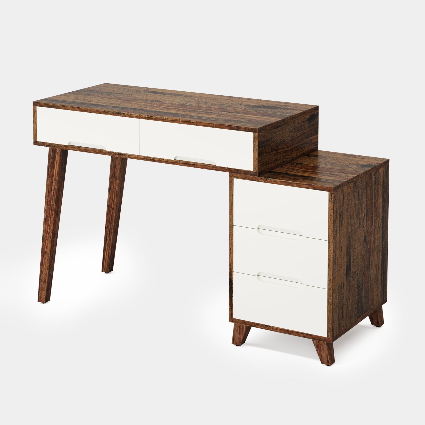 Reversible Computer Desk Writing Table with 5 Drawers