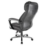 Axton Big and Tall Bonded Leather High-Back Chair， Dark Gray/Chrome， BIFMA Certified