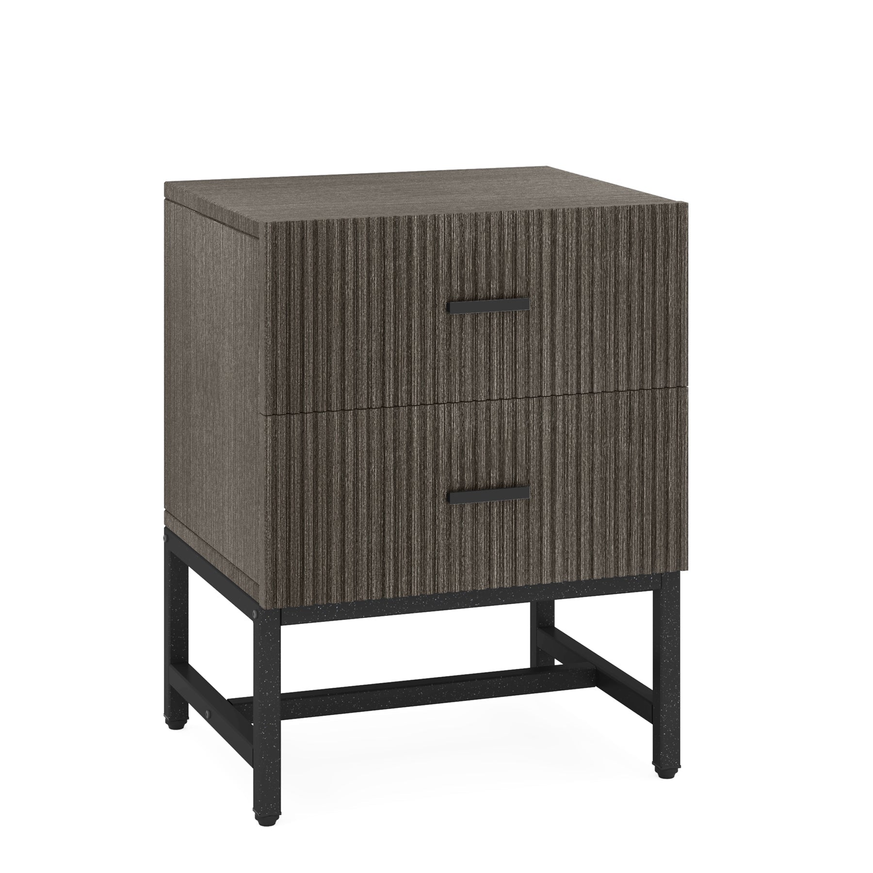 2-Drawer Nightstand, Modern Bedside End Table with Storage