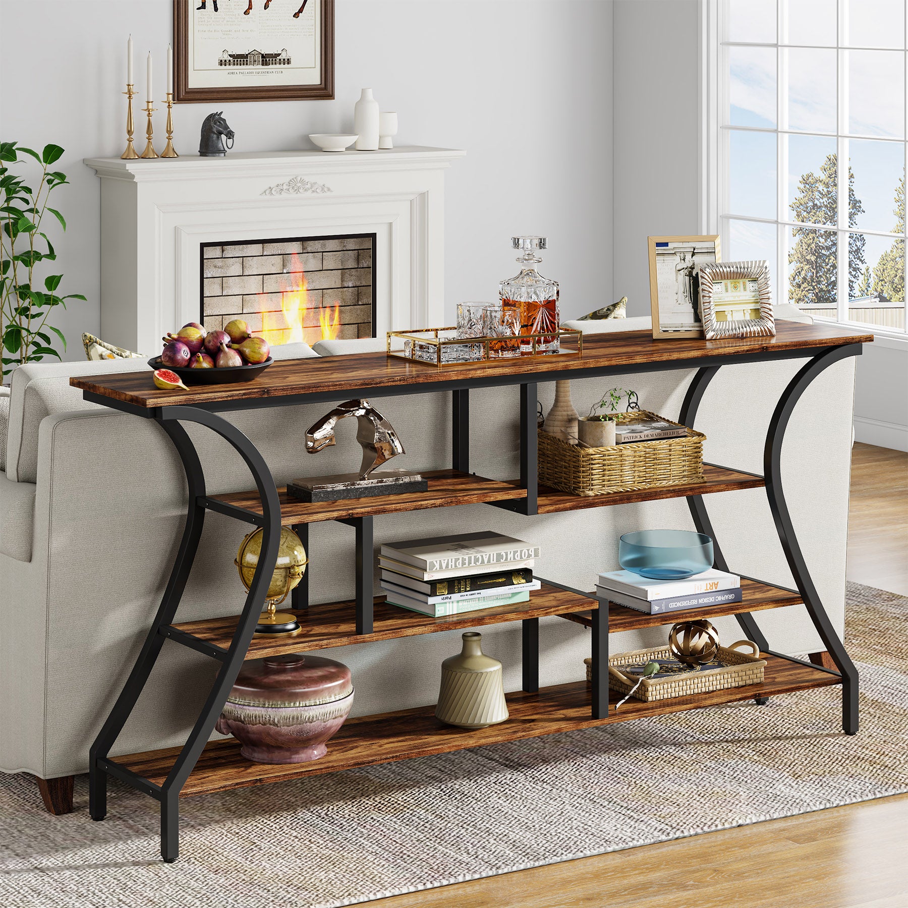 Industrial Console Table, 70.9