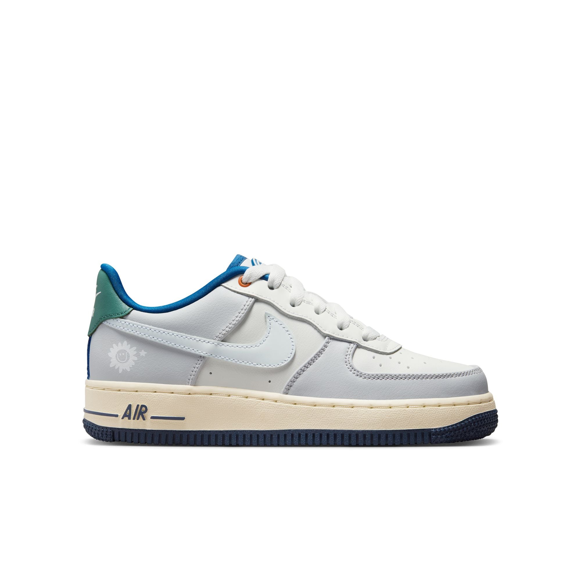 Grade School Nike Air force 1 GS Sail White Coconut Milk Thunder Blue HM3721-111