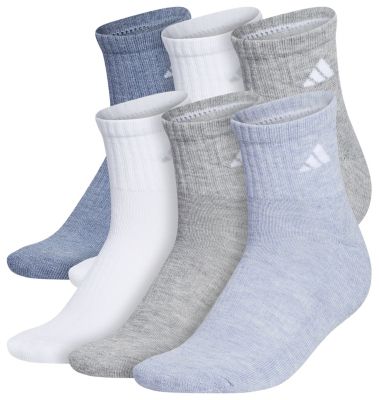 adidas Women's Athletic Cushioned 6-Pack Quarter Socks