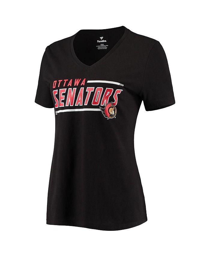 Women's Black Ottawa Senators Mascot In Bounds V-Neck T-shirt
