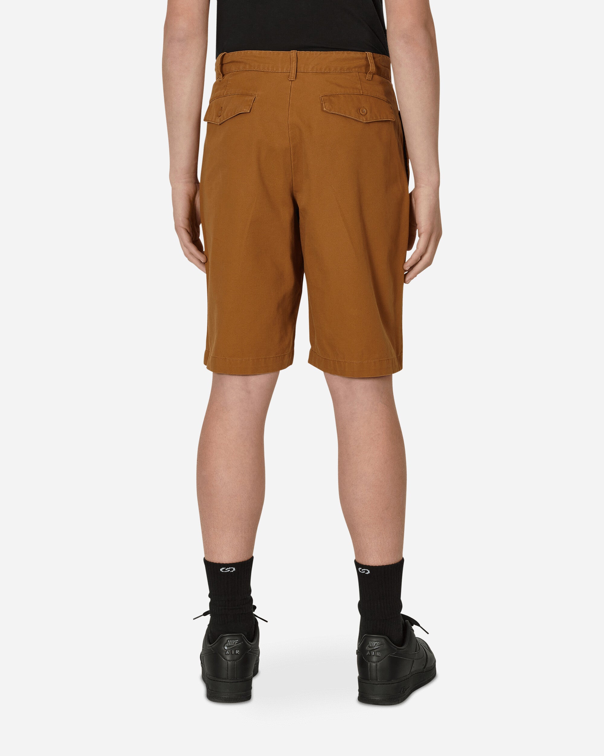 Pleated Chino Shorts Brown