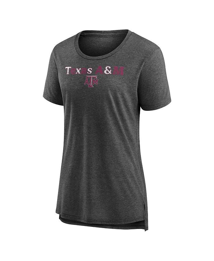 Women's Branded Heathered Charcoal Texas A&M Aggies Breakneck Speed Tri-Blend T-shirt