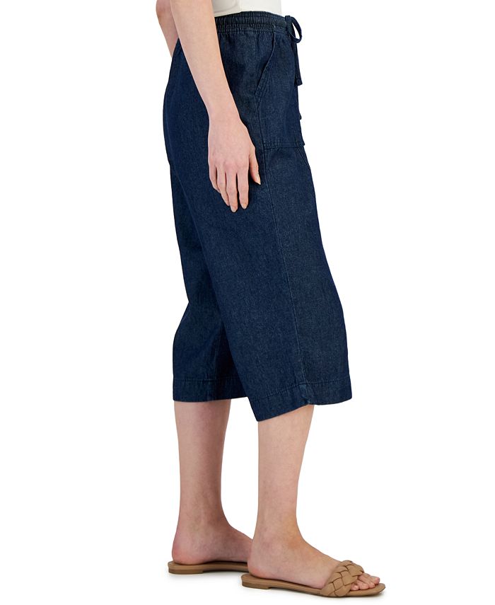 Petite Solid Quinn Cotton Capri Pants， Created for Macy's