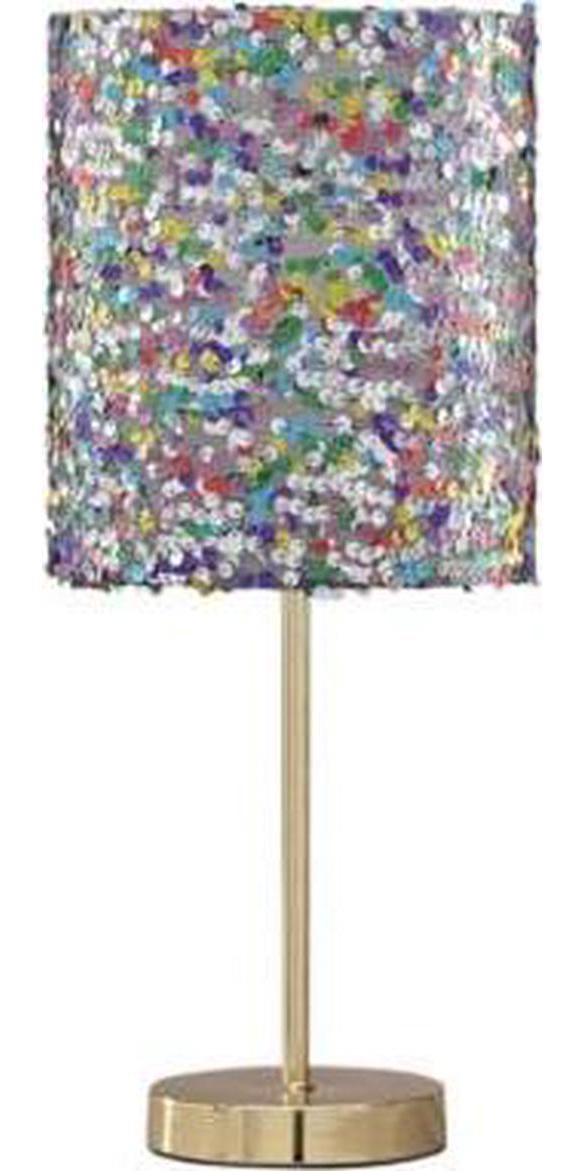 Signature Design by Ashley Maddy Glam 18.25 Youth Multicolored Sequined Drum Shade Single Table Lamp， Multicolor