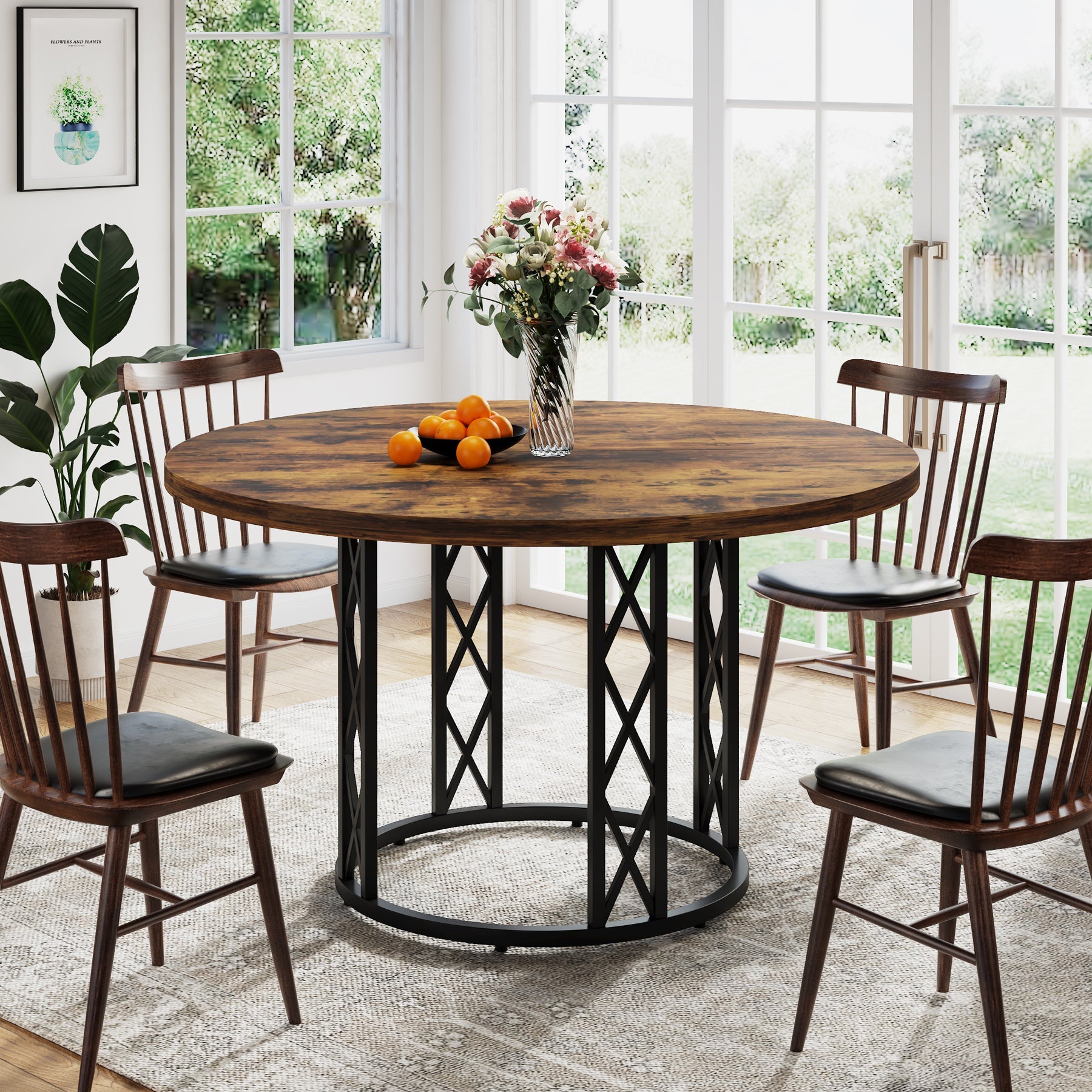 Round Dining Table for 4 People, 47