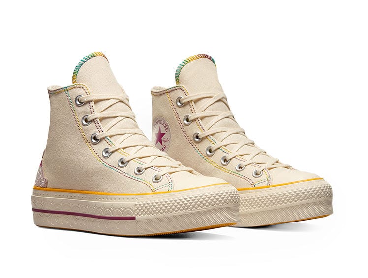 s Converse Chuck Taylor Hi Plataforma (Dia De Los Muertos) Womens Beige