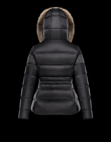 Black nylon down jacket