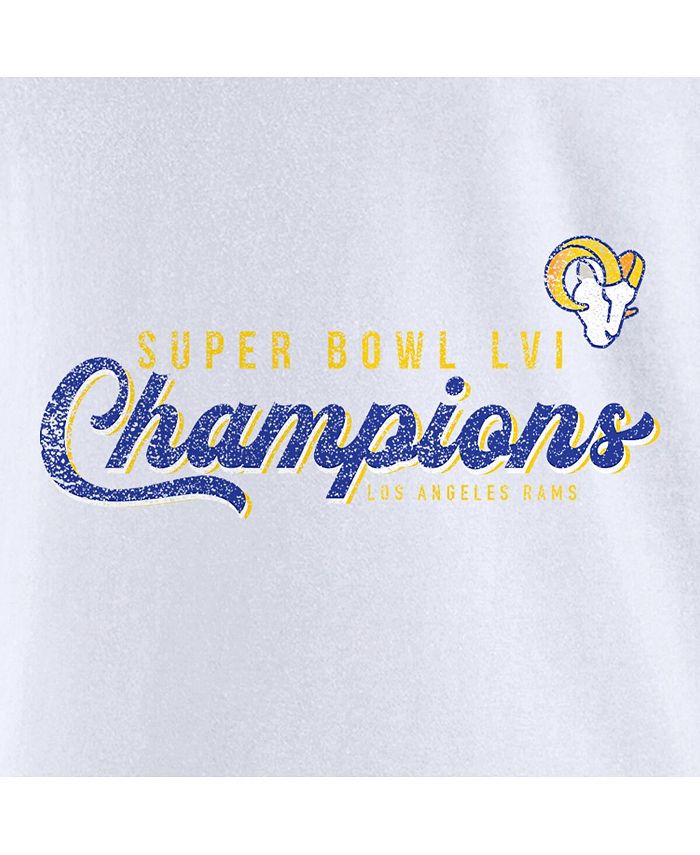 Women's Branded White Los Angeles Rams Super Bowl LVI Champions Long Sleeve V-Neck T-shirt