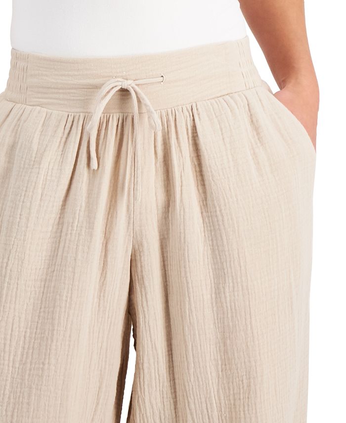 Wide Leg Gauze Pants， Created for Macy's