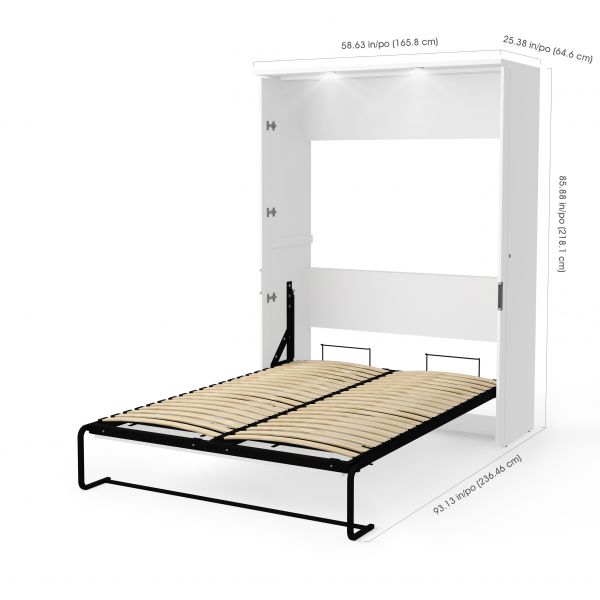 Bestar Lumina 2-Piece Full Wall Bed and Storage Unit in White