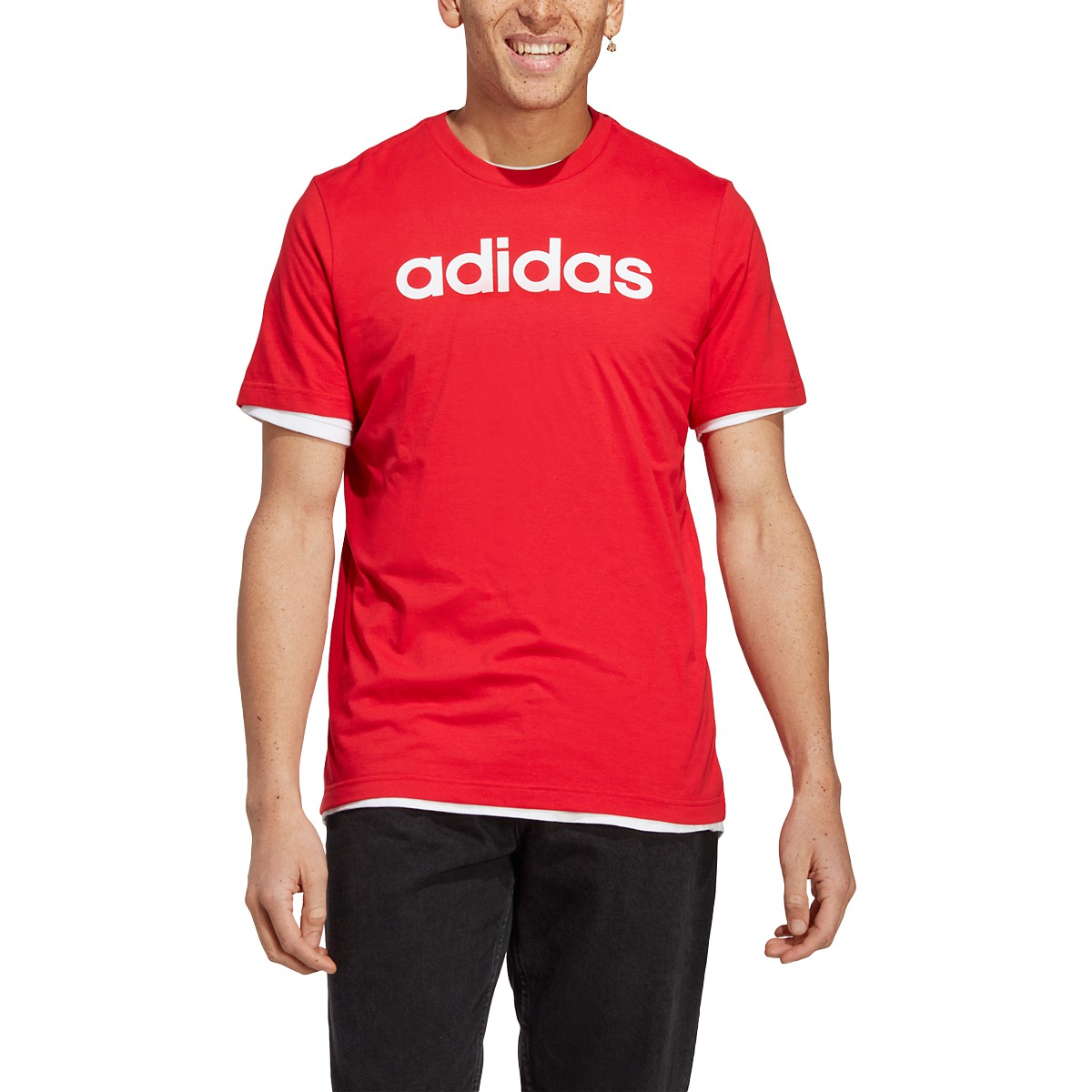 adidas Men's Essentials Single Jersey Linear Embroidered Logo T-Shirt