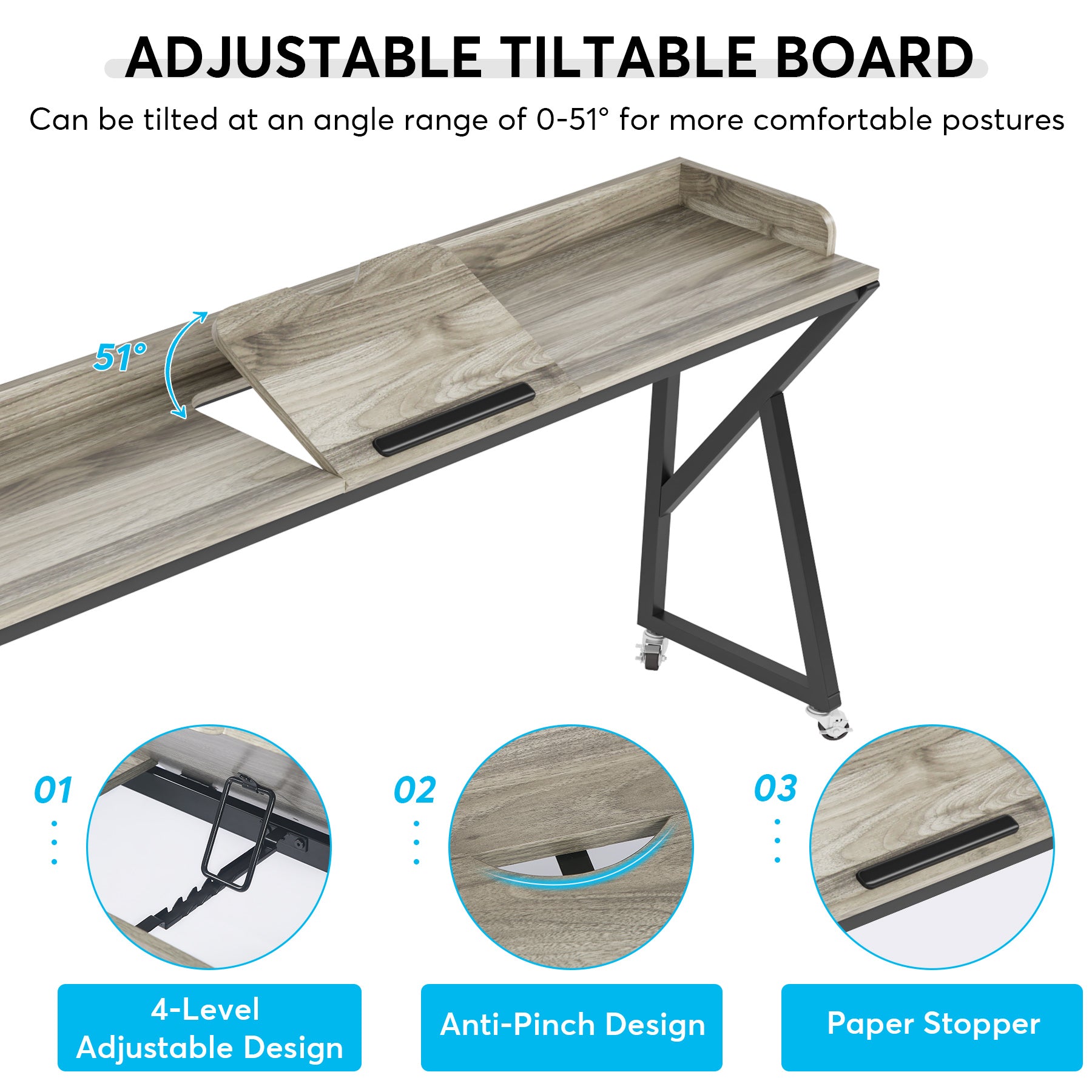 Mobile Overbed Table, 70.9