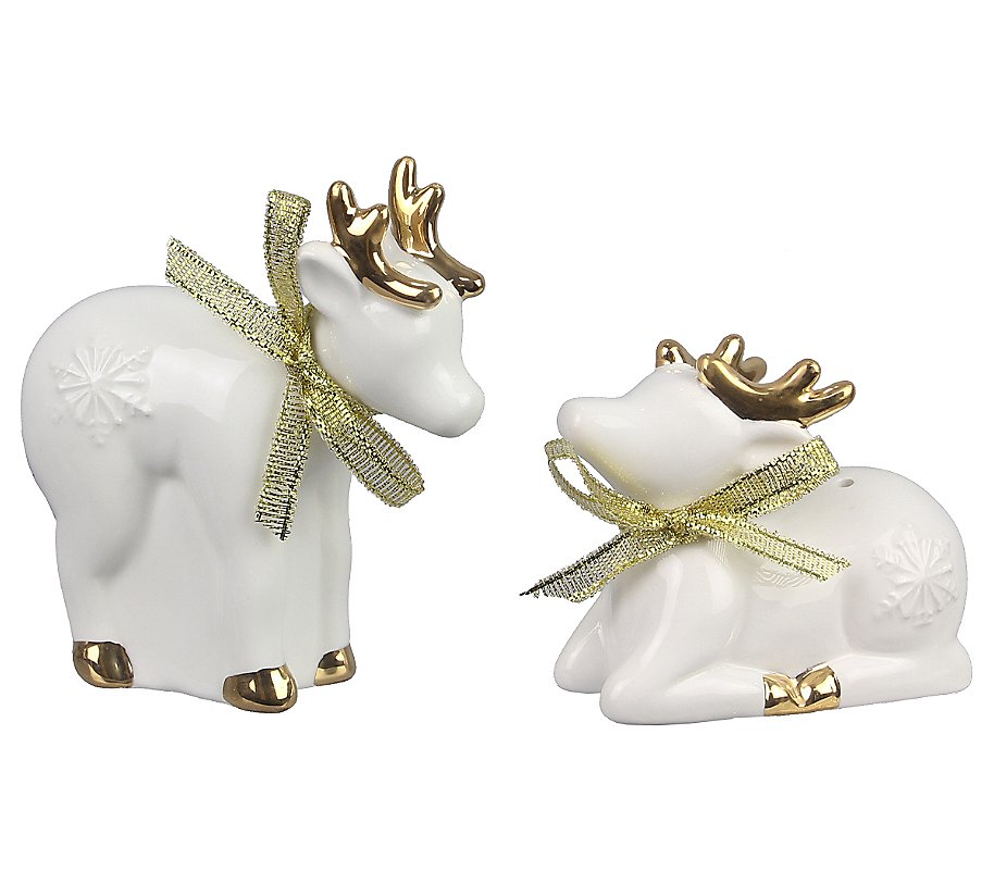 Young's Inc. Glitter and Sparkle Deer Salt and Pepper Shaker Set