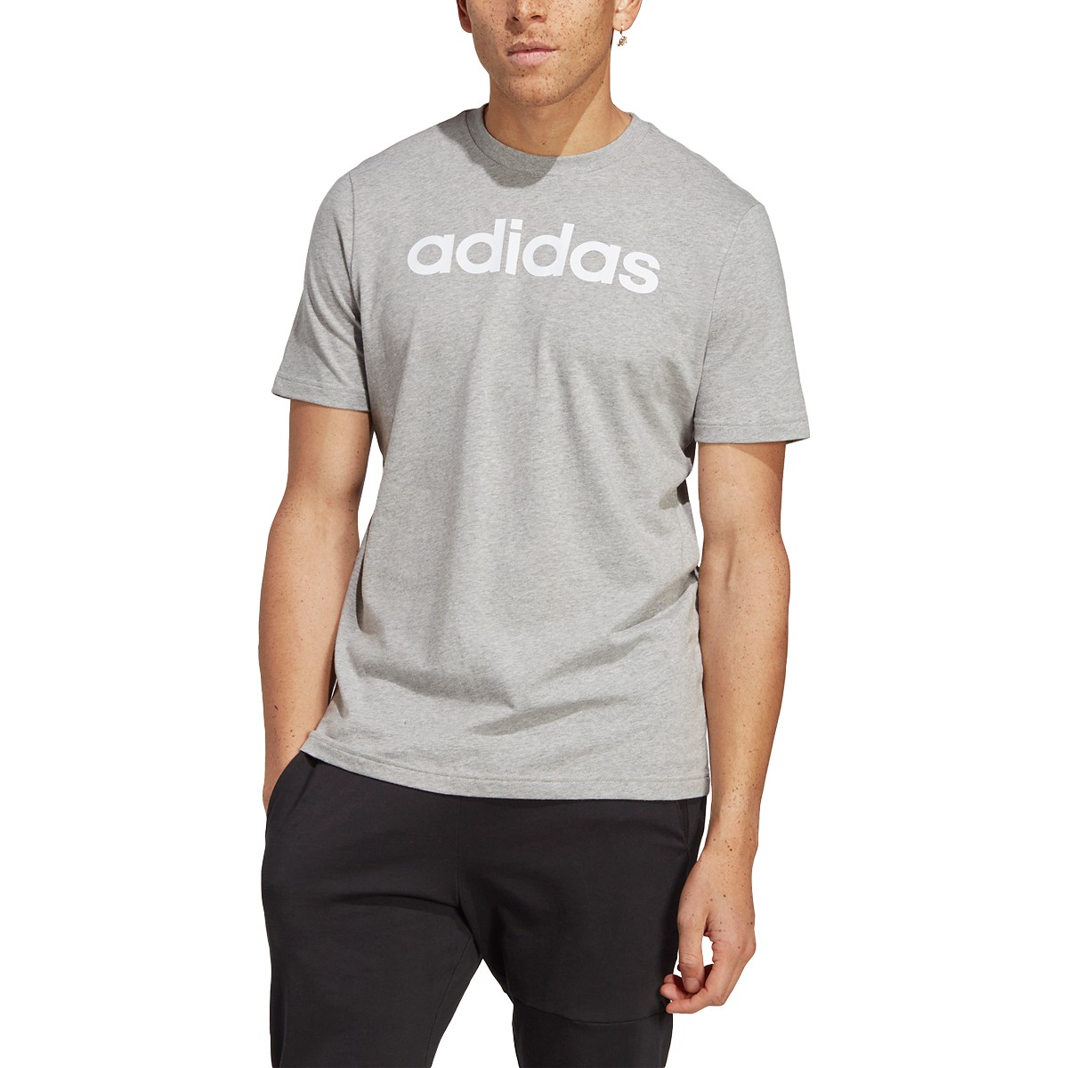 adidas Men's Essentials Single Jersey Linear Embroidered Logo T-Shirt