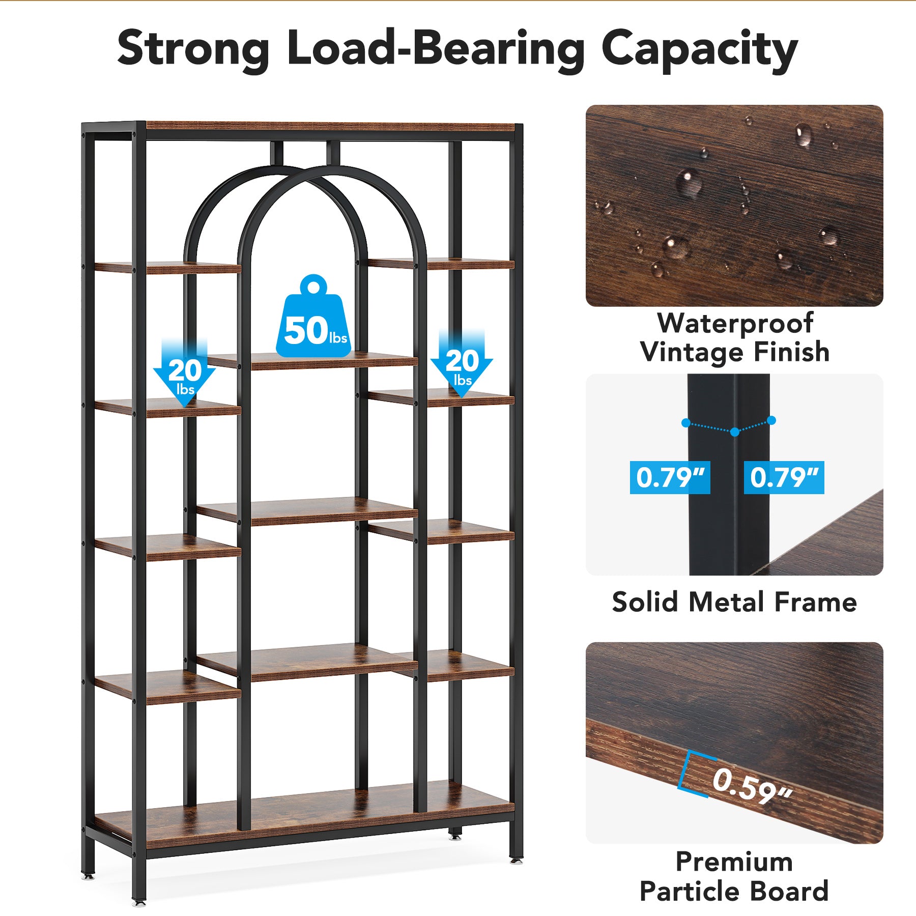 Freestanding Bookshelf, 70.9