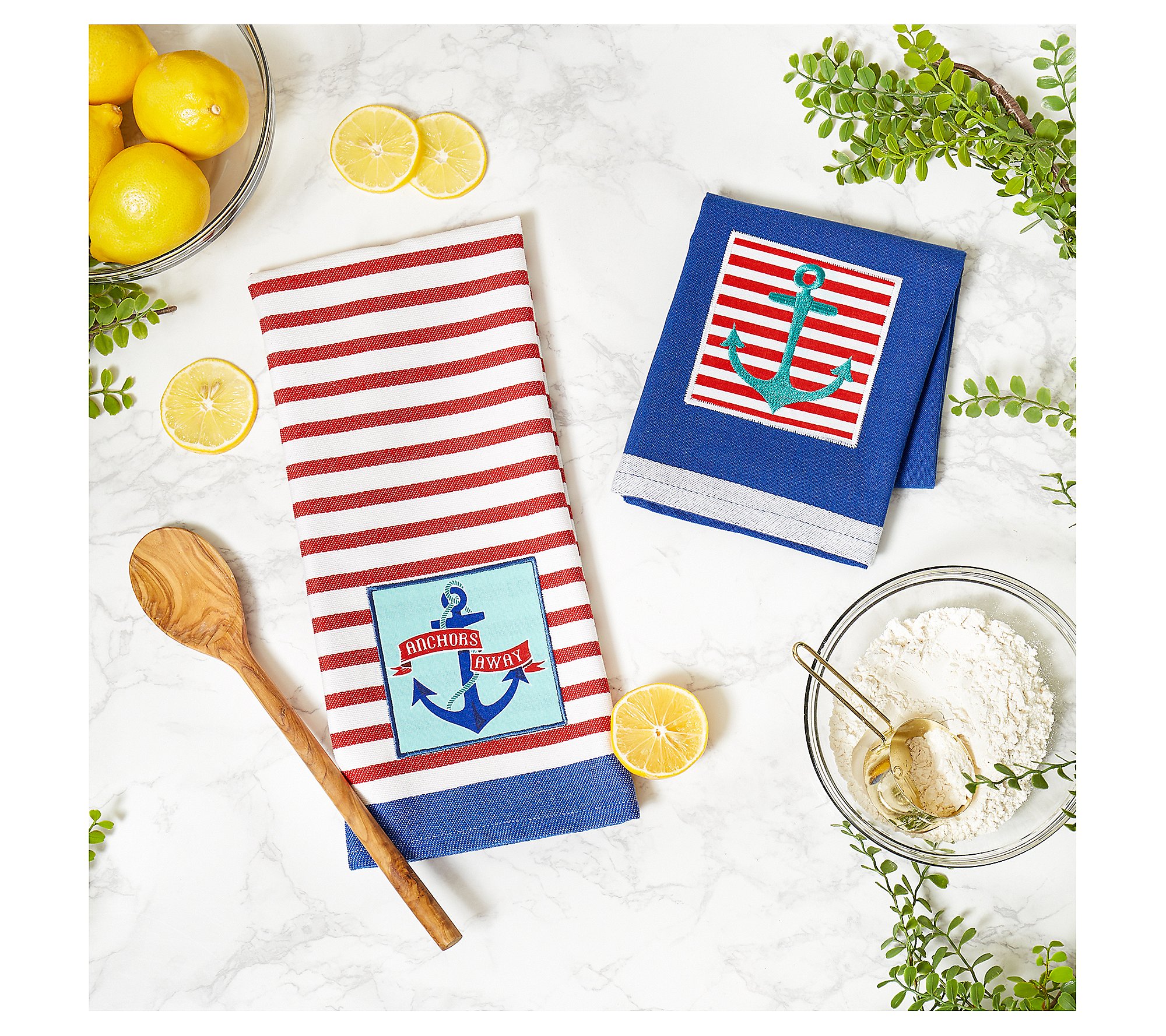 Design Imports Set of 2 Anchors Away Kitchen To wels