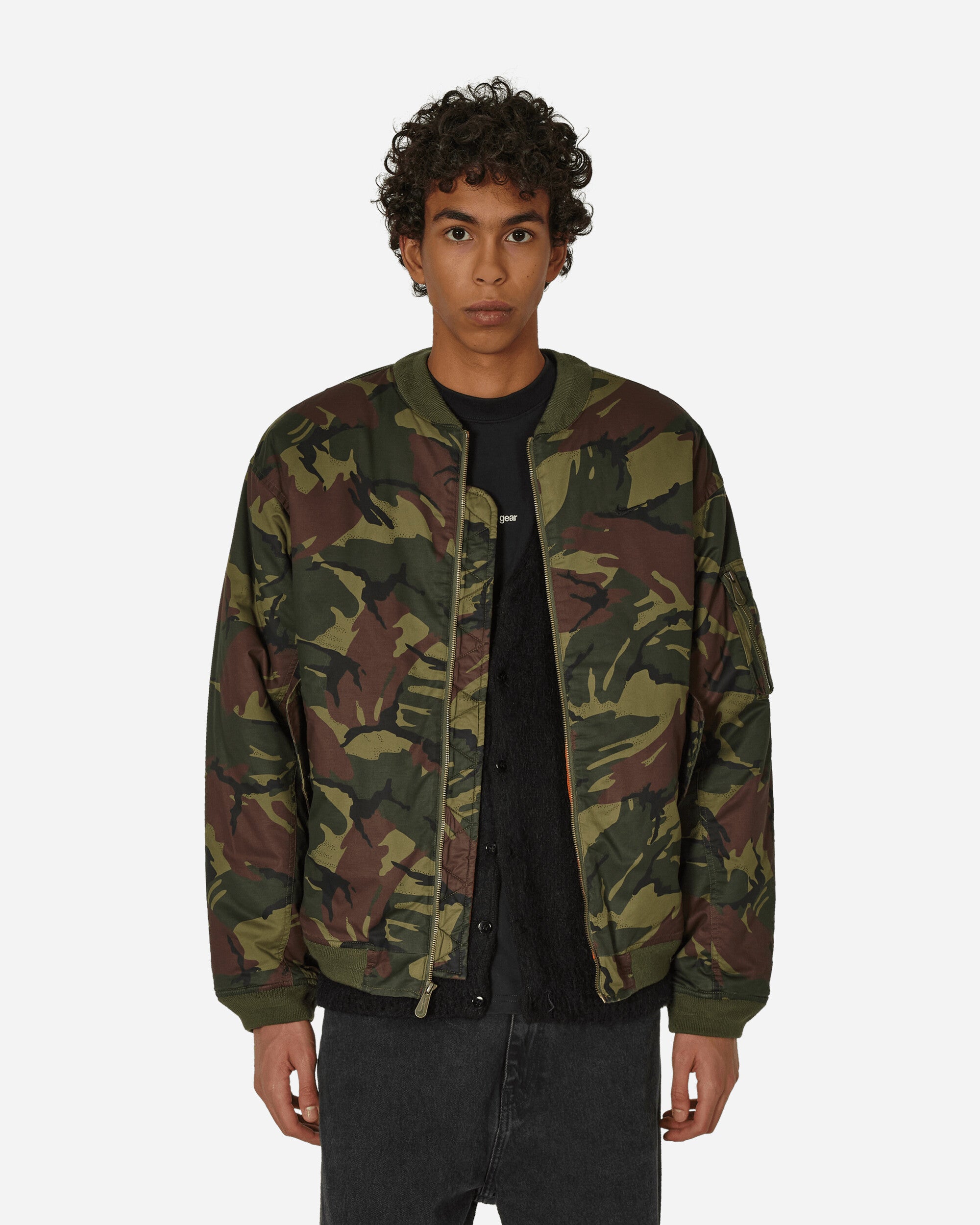 Woven MA1 Flight Jacket Camo Medium Olive / Black