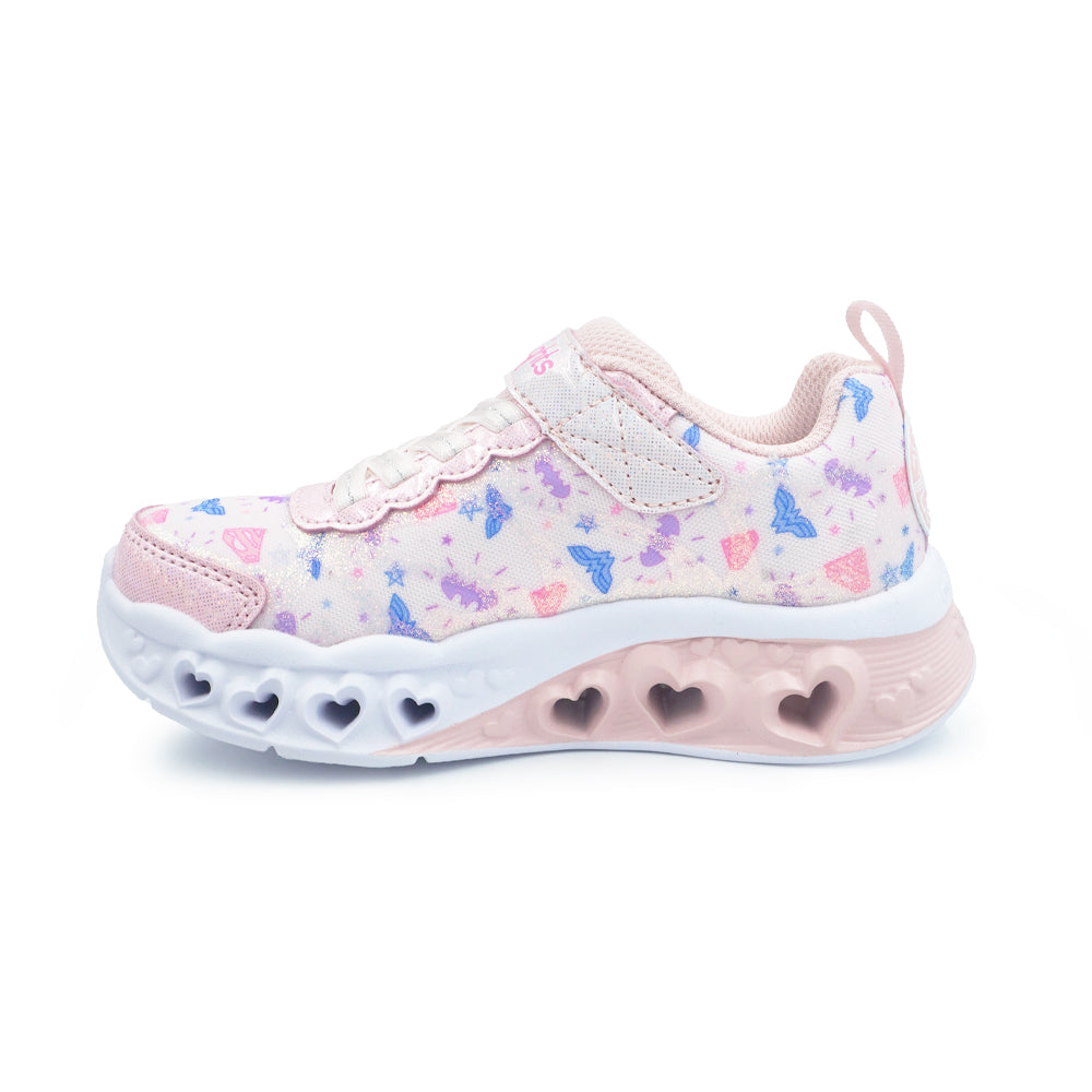 Skechers Girls DC Collection Flutter Heart Lights Shoes - 319509L-PKMT