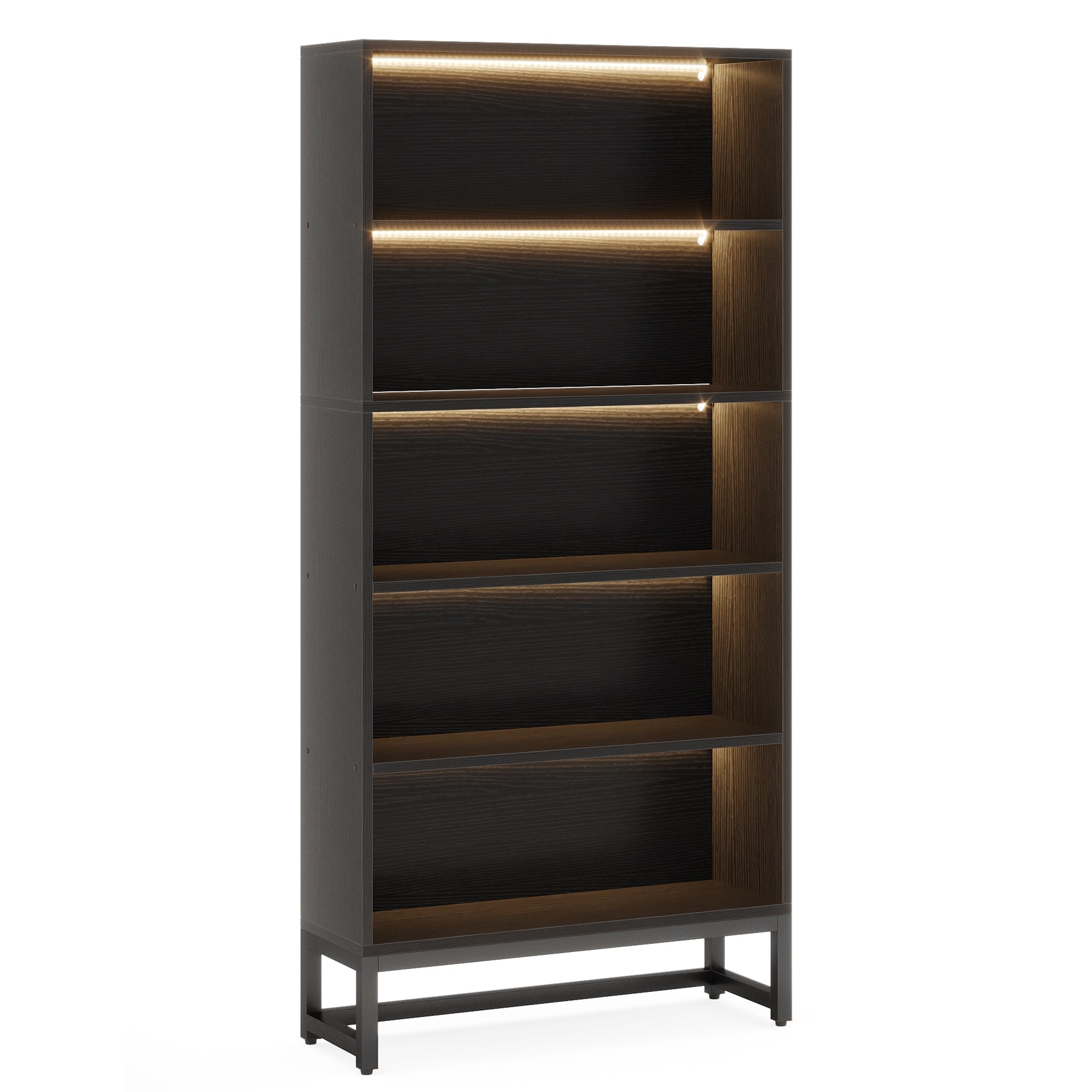 70.8” Bookcase, Large Bookshelf Organizer with 5-Tier Storage Shelves