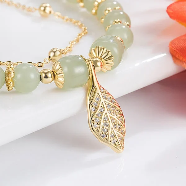 🔥  BUY 1 GET 1 FREE 💞--Lucky Wada Jade gold leaf bracelet