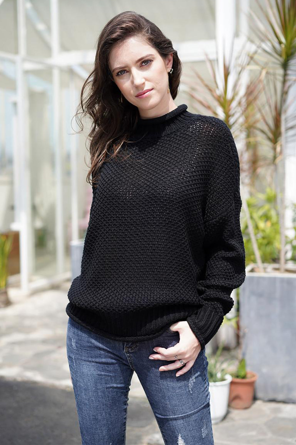Loose Turtleneck Long Sleeve Sweater