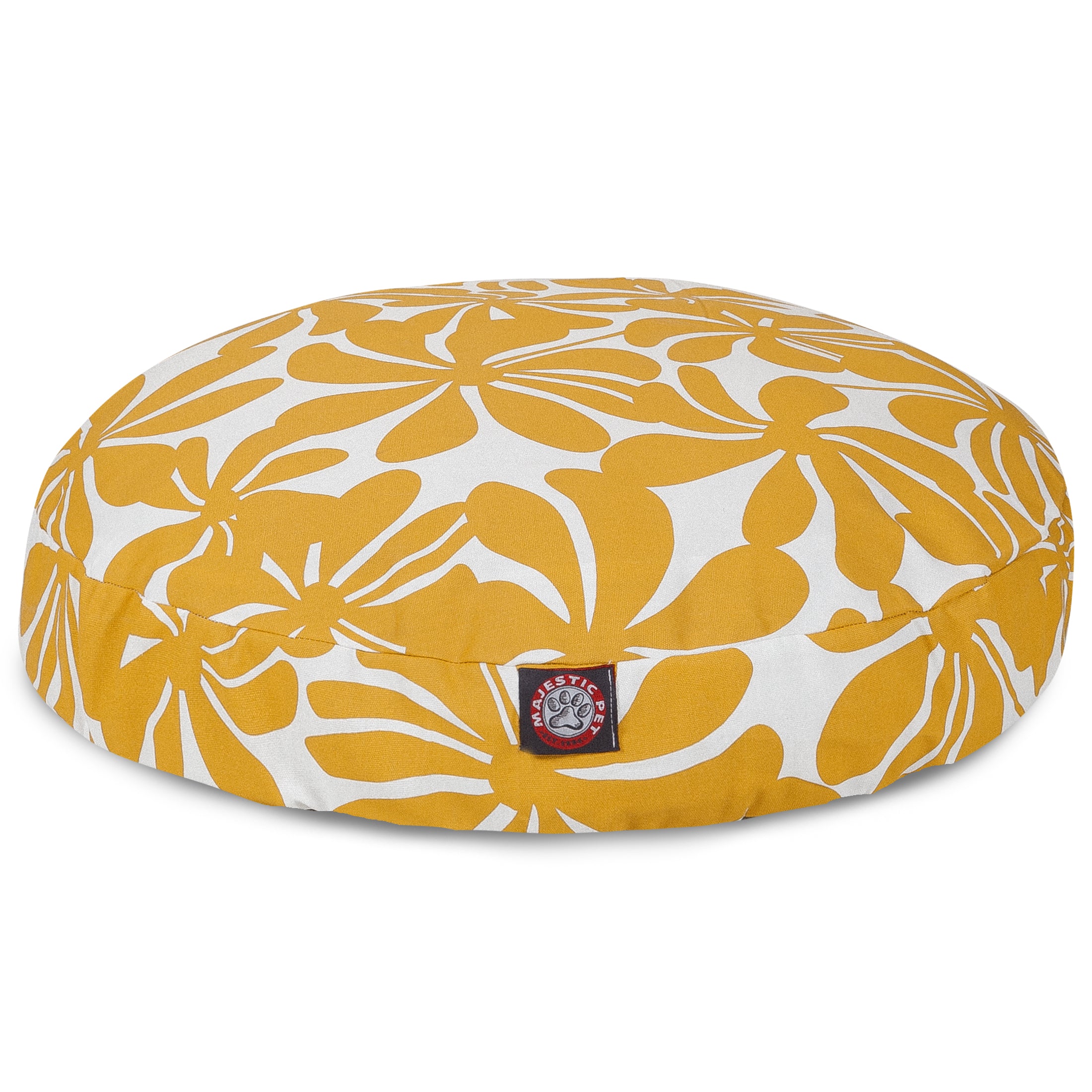 Majestic Pet | Plantation Round Pet Bed For Dogs， Removable Cover， Yellow， Large