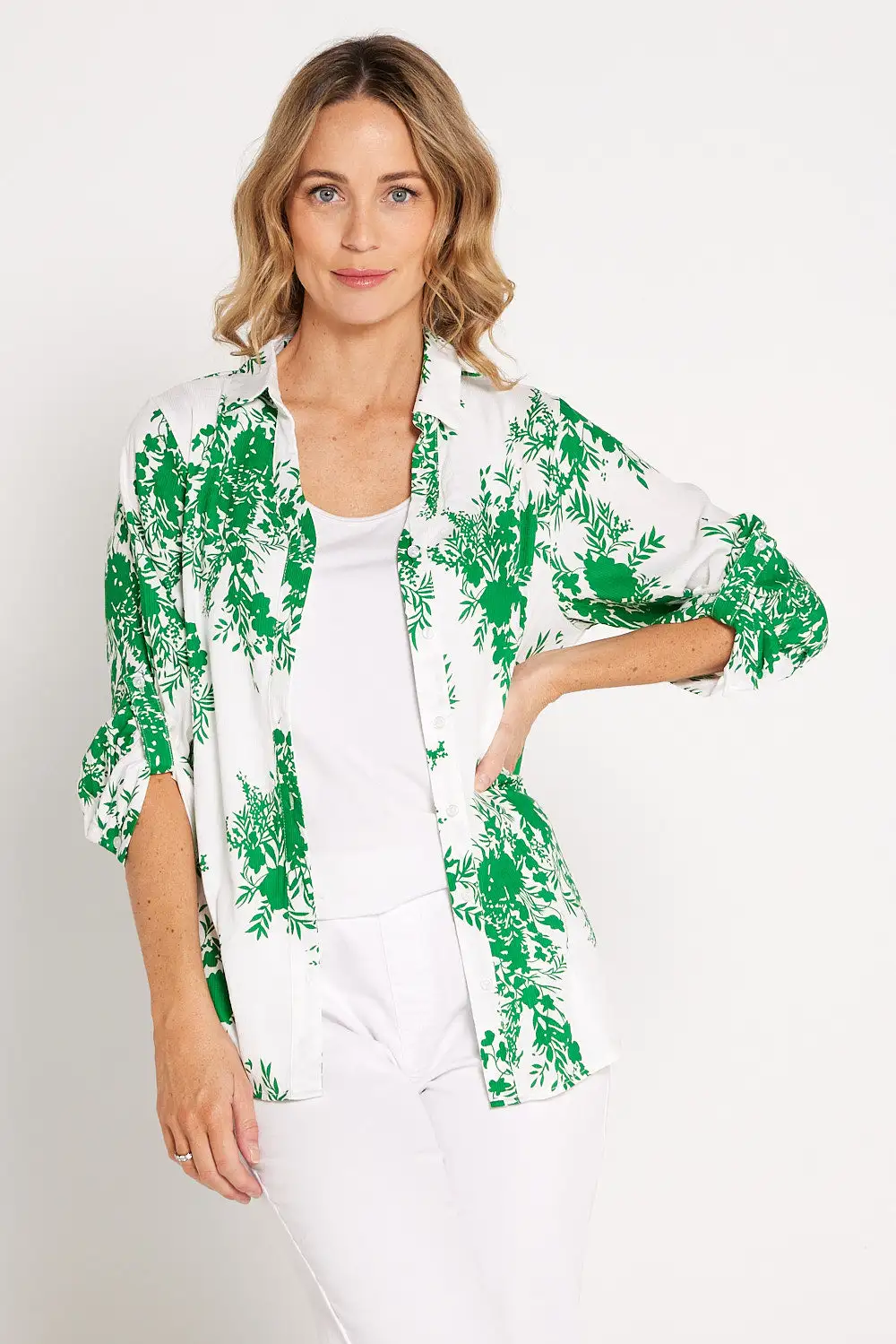 Shiloh Shirt - Emerald Floral