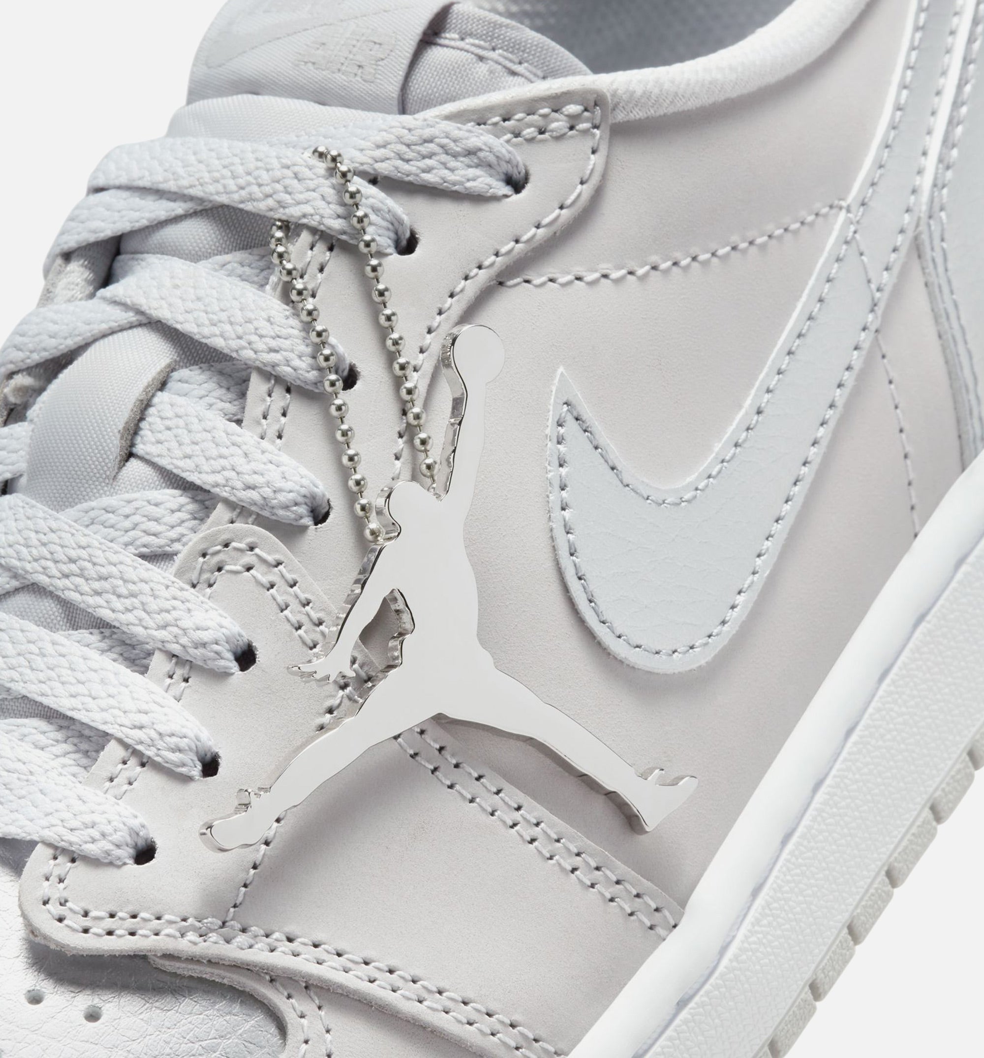 Air Jordan 1 Retro Low OG Silver Mens Lifestyle Shoe - Neutral Grey/Metallic Silver/White