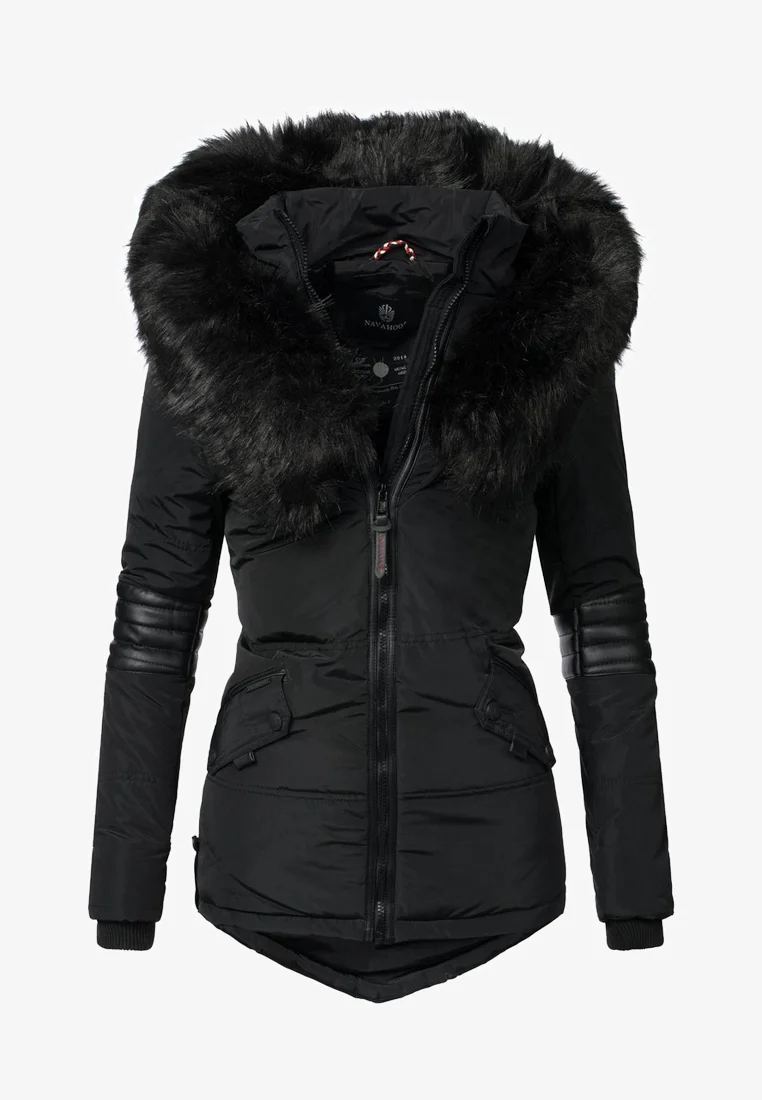 Winter short parka coat black